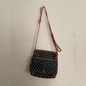 Dooney & Bourke SF Giants Crossbody Bag Black Brown Leather Trim MLB